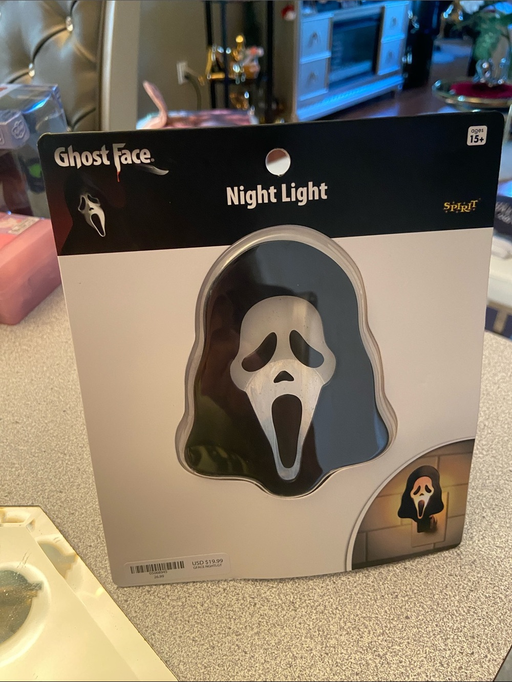 Black & White Night Light ghost face